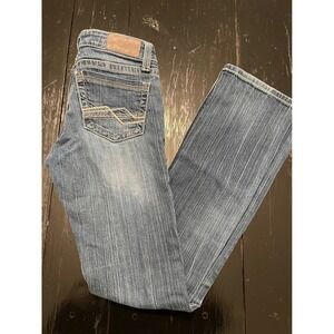 BKE Denim Sabrina Bootcut Jeans Medium Wash Distressed Style Size 25L